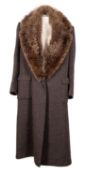 Harve Benard, a lady's grey barleycorn Harve Benard overcoat, size 14,.