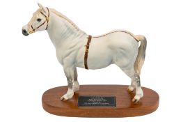 A Beswick Champion Welsh Mountain Pony figure. A model of Gredington Simwnt 3614, on a wooden base.