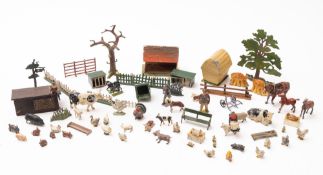 A collection of mainly Britains cast lead farm animals.
