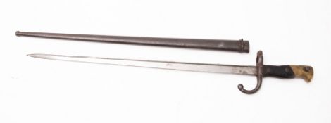 A French 1874 Gras pattern bayonet and scabbard.