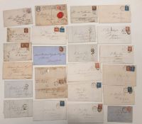 GB Queen Victoria Postal History, comprising 23 covers or entries including 2d Blues,