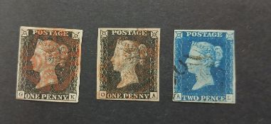Collection of mainly GB line engraved issues, with 1d blacks (2), plus one on cover, 1840 2d blue,