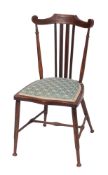 An Edwardian stained and line inlaid woo