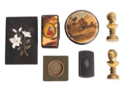 Three Victorian and later snuff boxes. I