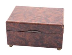 A Swiss burr walnut cased musical box, c