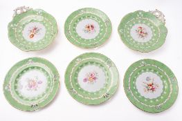 Attributed to Samuel Alcock a part porcelain dessert service comprising two low comports and four