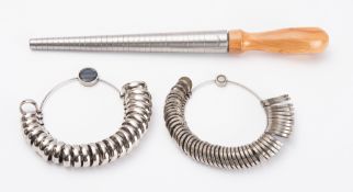 Two sets of ring gauges and a ring sizer (3)