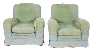 A pair of 1930s upholstered lounge armch