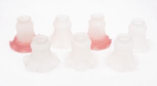 A set of seven moulded glass light shade