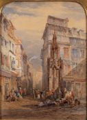 John Skinner Prout (British, 1806-1876) - 'Fontaine de la Croix-de-Pierre,