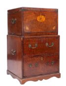Campaign Furniture - an early 19th century campaign cabinet on chest,