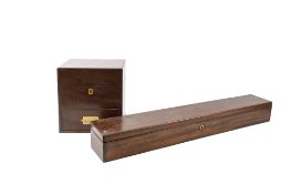 A Victorian mahogany and brass dressed campaign box,