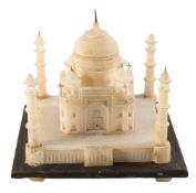 A carved alabaster model of the Taj Mahal,