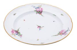A large Continental porcelain dish,