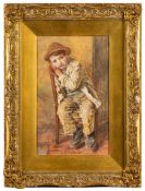 William Henry Hunt (British, 1790-1864) - Boy seated on a chair - Watercolour on paper -