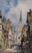 Charles James Keats (19th / 20th Century) - 'Ghent' - Watercolour on paper - Signed 'C.J.