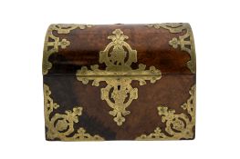 A Victorian burr walnut and cut brass mounted casket,