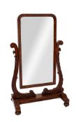 A Victorian mahogany swing-frame cheval mirror,