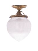 A cut glass and gilt metal mounted ceiling lamp ,