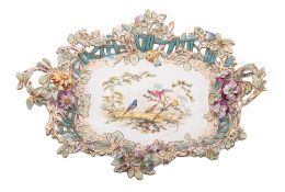 A Coalport two-handled basket,