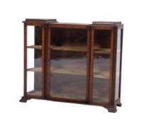 A stained walnut table display cabinet, 20th century,