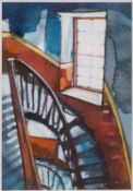 Bryan Evans (British, b 1964) - 'Through a Window, Red Close' - Watercolour on paper -