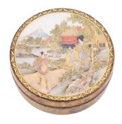 A Japanese Satsuma circular box and cover, signed Choshuzan,