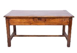 An early 19th Century French Provincial oak and fruitwood rectangular side table,