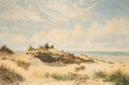 Daniel Sherrin (1852-1908) - Sand dunes and sea - Oil on canvas - Signed lower right - 60 x 90cm,