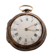 Samuel Hare, Shrewsbury a late-18th century tortoiseshell pair-cased pocket watch