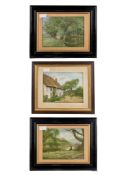 E H Bibbing (Mid 20th Century) - Fishing by a river - Watercolour on paper - Signed and dated