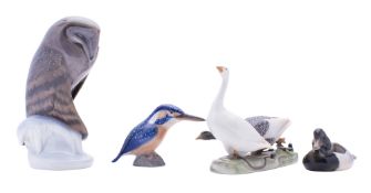 Four Royal Copenhagen porcelain bird figures,