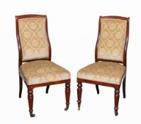 A pair of Victorian mahogany library chairs,