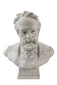 After Louis-Ernest Barrias (French, 1841-1905), a plaster bust of Victor Hugo,