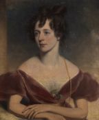 Early 19th Century, circa 1820-1830 - Portrait study of a lady in a pink dress,