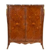 A Continental, probably Dutch walnut, marquetry and gilt bronze mounted cabinet,