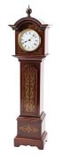 V.A.P., Paris, a late-Victorian miniature mahogany longcase mantel clock