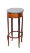 A walnut and parquetry oval occasional table in the Louis XVI style,