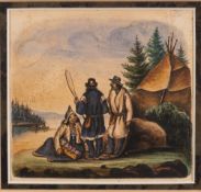 After Robert Petley (c1809-1869) Part of 'sketch of Halifax from Dartmouth (with Mi'kmaq)' -