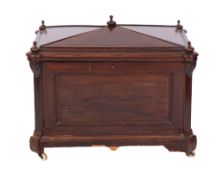 A Victorian mahogany wine cooler of rectangular shape,