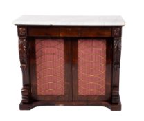A Regency rosewood and marble chiffonier,