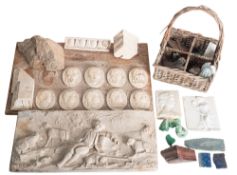A group of plaster mouldings,