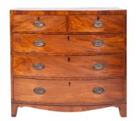 A George IV mahogany bowfronted chest,