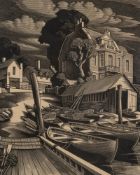 * After George Mackley (British, 1900-1983) - 'The Ferry' - Limited edition woodcut 24/75 - Titled,