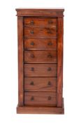 A Victorian mahogany Wellington chest,