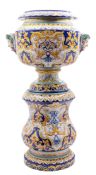 An Antoine Montagon [Nevers] faience jardiniere and stand,
