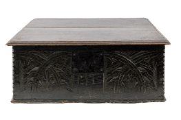 A Carolean Restoration oak Bible box,