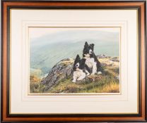 * Steven Townsend (British, b 1955) - 'End of a working day' a study of two border Collies
