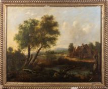 Patrick Nasmyth (Scottish, 187-1831) - Oil on canvas - Cottage in a landscape