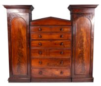 An Early Victorian mahogany 'Sentry Box' compactum wardrobe,